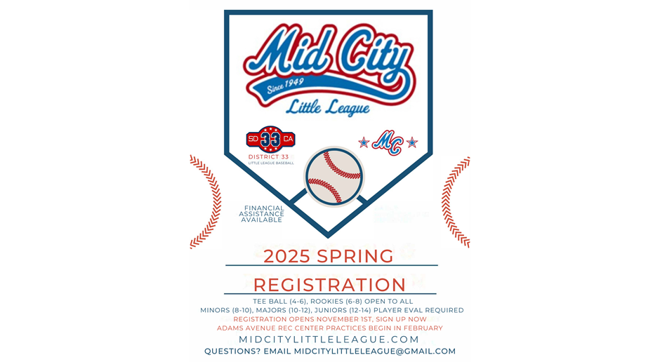 Spring 2025 Registration Now Open.  Register Today!